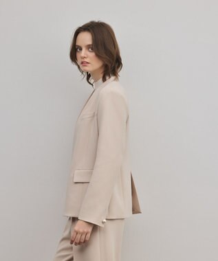 GRACE CONTINENTAL トリアセノーカラージャケット ベージュ