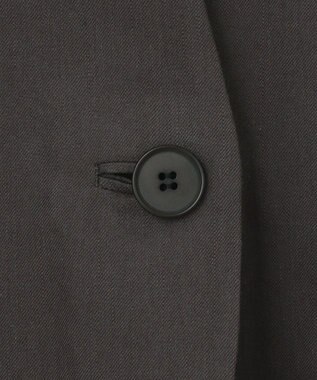 ICB 【吸水速乾機能付き】ペーパーコットンリネンツイル　ノーカラージャケット チャコール系