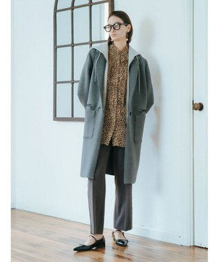 YECCA VECCA フリルデザインロングシャツ Leopard