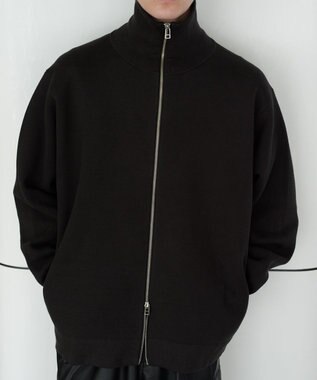 UNFILO MENS 【男女兼用/新色追加】スウェットライク ジップ タートルネックニット [24年秋冬商品] ダークグリーン