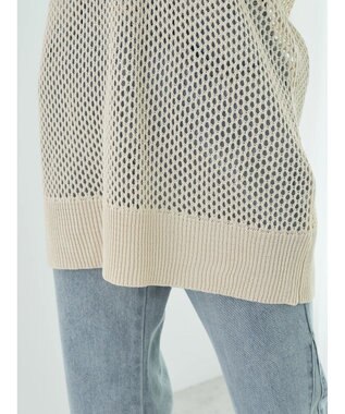 earth music&ecology Ｖネックメッシュベスト Ivory