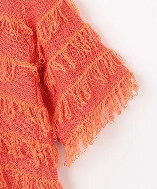 自由区 【カトリエムブーケ】Paillette フリンジプルオーバー オレンジ