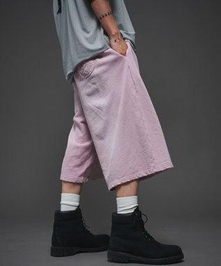 WEGO 【ユニセックス着用ITEM/ウエストゴム】ダメージアップリケショートパンツ ピンク