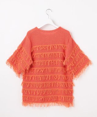 自由区 【カトリエムブーケ】Paillette フリンジプルオーバー オレンジ