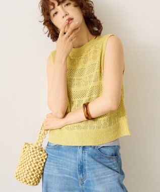 AMERICAN HOLIC 【前後2WAY】レース編みニットベスト Pistachio