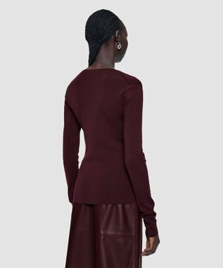 JOSEPH 【洗える】シルクストレッチVネックトップ Maraschino