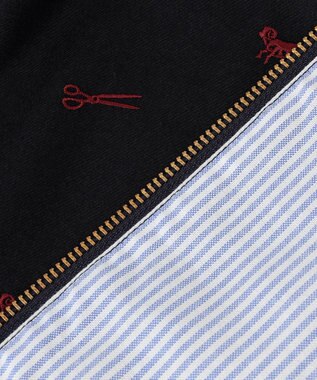 J.PRESS MEN エンブロイダリーゴルフジャケット ネイビー系