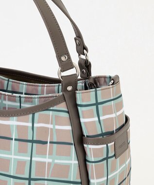 Y'SACCS ドローイングチェック2WAYミニトート グレージュ