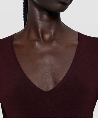 JOSEPH 【洗える】シルクストレッチVネックトップ Maraschino