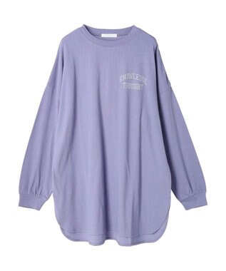 Green Parks ワンポイントカレッジロゴ裾ラウンドチュニック Purple