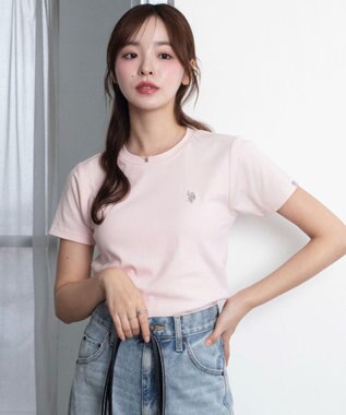 WEGO 【SMLサイズ展開】U.S. POLO ASSN.別注コンパクトTシャツ ライトピンク
