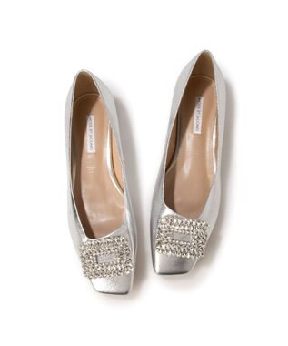 MODE ET JACOMO <MODE ET JACOMO>ビジューモチーフフラットパンプス シルバー