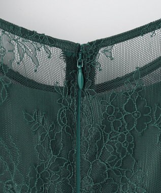 ANY SIS 【洗える】パネルレース ドレス ダークグリーン