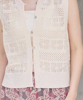 AMERICAN HOLIC 【前後2WAY】レース編みニットベスト Ivory