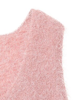 AMERICAN HOLIC 選べる丈２サイズ前後２ｗａｙシャギーベスト Pink