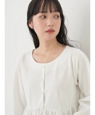 earth music&ecology ペプラムカットプルオーバー Off White