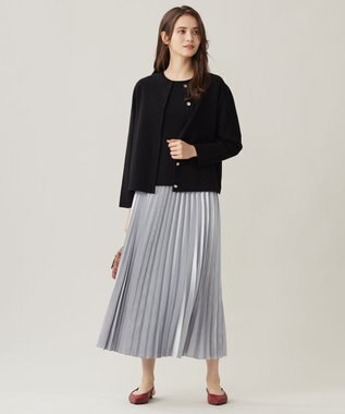 自由区 【アンサンブル対応・洗える】レーヨンストレッチ カーディガン ブラック