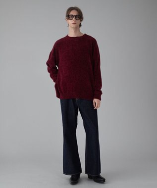 WEGO 【ユニセックス着用ITEM/MLサイズ展開】ベロアモールプルオーバー ワイン