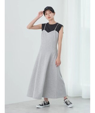 earth music&ecology スウェットキャミワンピース Gray Mixture