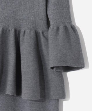 GRACE CONTINENTAL ペプラムニットワンピース グレー