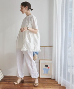 WEGO 【ANGIE VINTAGE】サテンレースドッキングレイヤードトップス オフホワイト