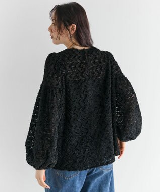 #Newans 【洗える】フィラッフィギャザースリーブブラウス ブラック