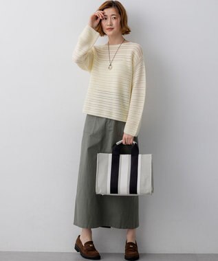 23区 【先行予約】コットンギマ ボートネック ニット ライトイエロー系