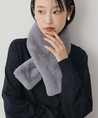 AMERICAN HOLIC リバーシブルフェイクファーティペット Gray