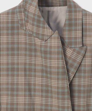 Paul Smith チェック ピークドラペル ダブルジャケット サンドブラウン