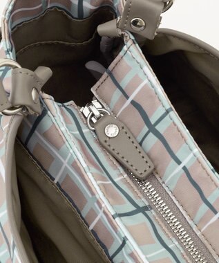 Y'SACCS ドローイングチェック2WAYミニトート グレージュ