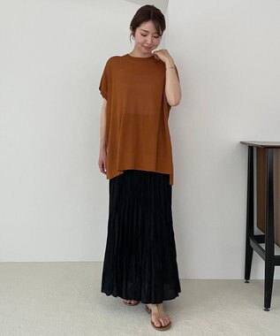 UNFILO フロスティコットン オーバーニット キャメル