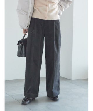 Te chichi 【宮本茉由着用】コーデュロイワイドパンツ チャコールグレー