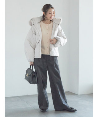 Te chichi 【宮本茉由着用】コーデュロイワイドパンツ チャコールグレー