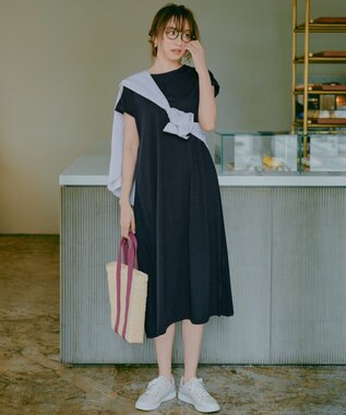 ANY SIS L 【接触冷感・UVカット】ラッシュガード シャツ ブルーストライプ