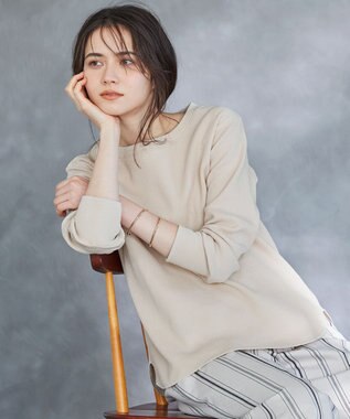 23区 【SLOW/洗える】ワッフルジャージー カットソー ベージュ系