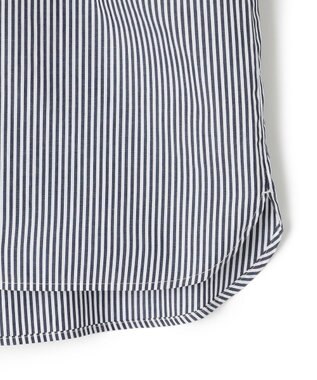 J.PRESS YORK STREET 【WOMEN】キャップスリーブ ストライプブラウス ブラック系1