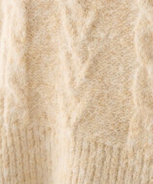 earth music&ecology モヘヤタッチケーブルニットプルオーバー アイボリー