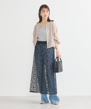 earth music&ecology シアーショートシャツブルゾン Gray Beige