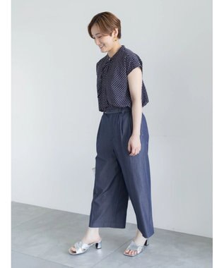 Te chichi パターンアソートフレンチボウタイブラウス ネイビー