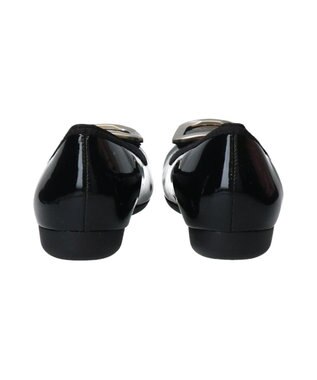 Bridget Birkin 【Bridget Birkin】バックルアクセントレインパンプス ブラックエナメル