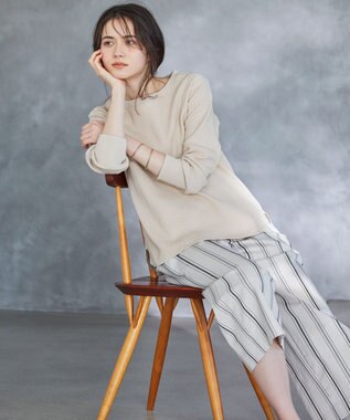 23区 【SLOW/洗える】ワッフルジャージー カットソー ベージュ系