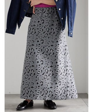 Te chichi レオパードジャガードナロースカート グレー