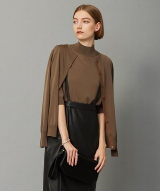  【洗える】 ウールアセテートハイゲージ カーディガン