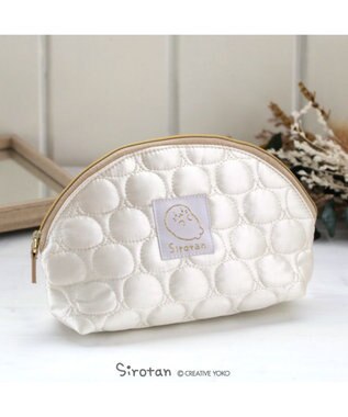  しろたん キルティング ラウンド ポーチ