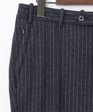 JOSEPH ABBOUD 【ウエストも伸びる！/ハイパワーストレッチ/洗える】 メルトンジャージー ストライプ パンツ ネイビー系1