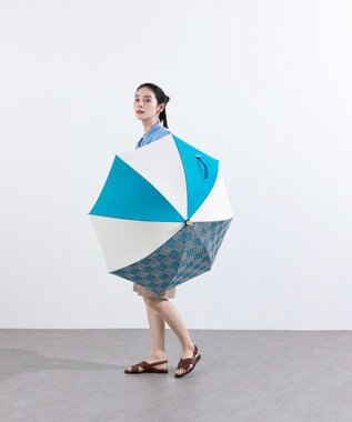  【UVカット95%以上】【UPF50＋】プラスリング レディース向け 晴雨兼用（長ショート） BLU/WHT T1295