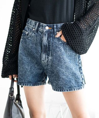 WEGO デニム台形ショートパンツ デニム中濃加工色