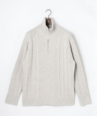 【キングサイズ・柔らか】ラムコットンハイネックジップ セーター