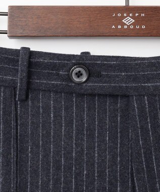 JOSEPH ABBOUD 【ウエストも伸びる！/ハイパワーストレッチ/洗える】 メルトンジャージー ストライプ パンツ ネイビー系1
