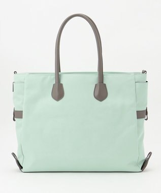 Y'SACCS ナイロン×リサイクルレザー　ホック2WAYトート　Mサイズ ミント